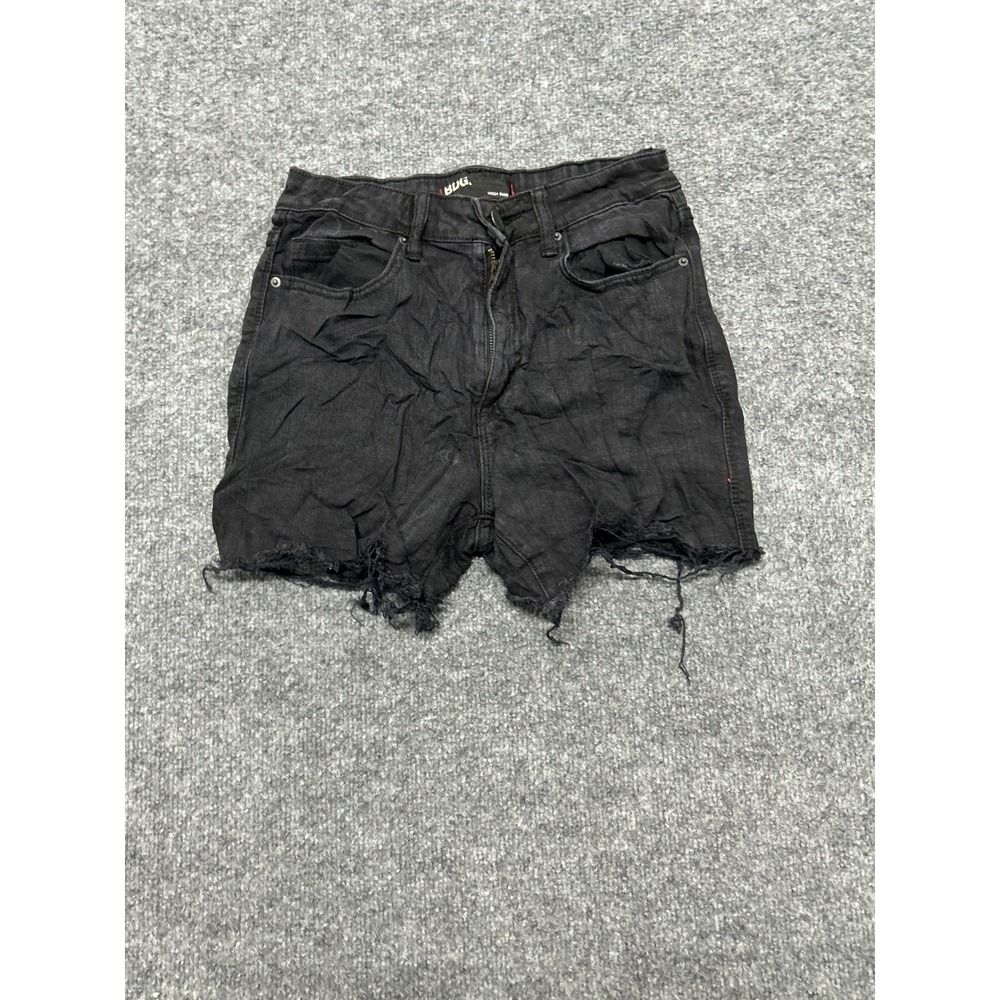 BDG Shorts Womens Size 27 Black High Rise Denim Cutoff Frayed Hem Casual Edgy